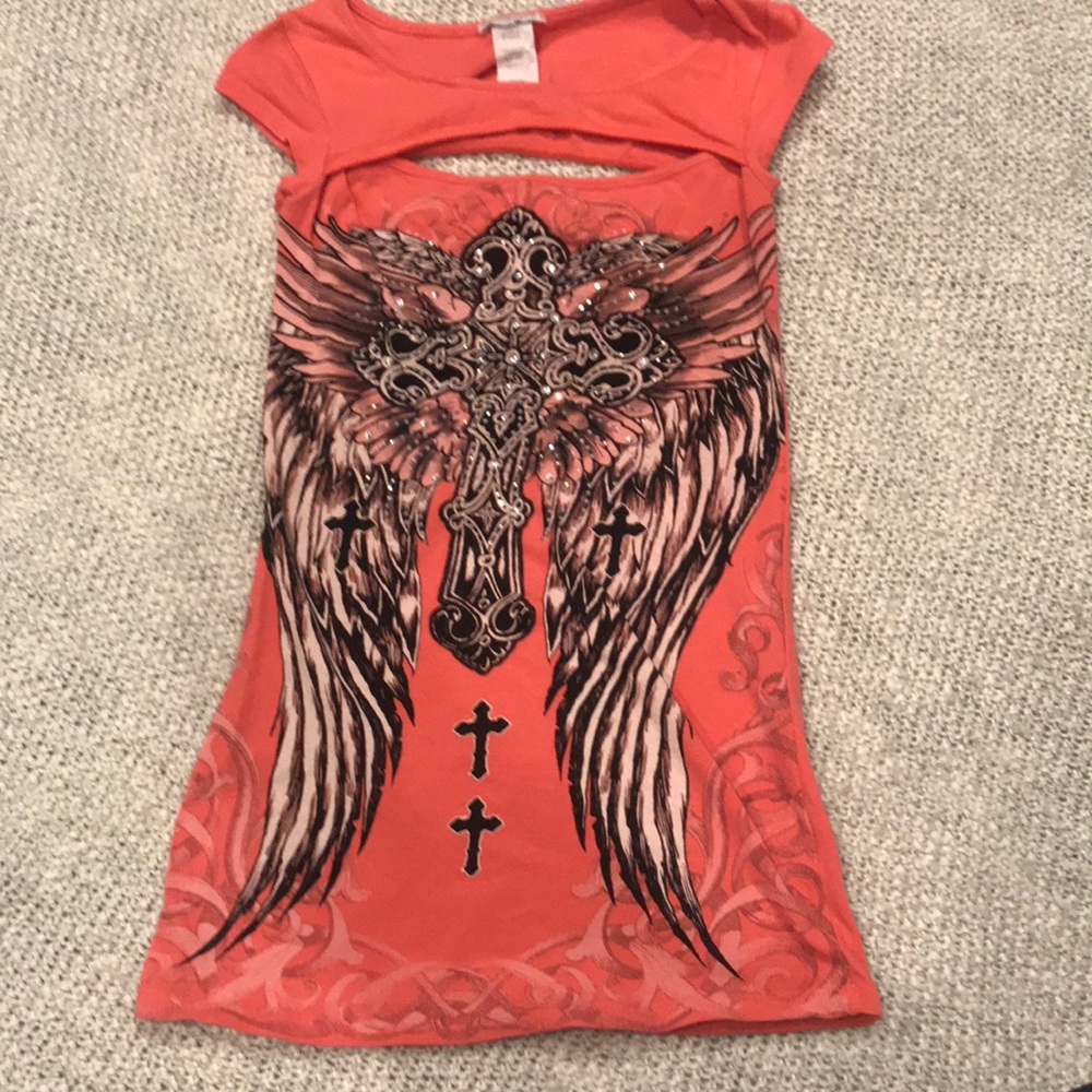 Tee Shirt with Cut Outs